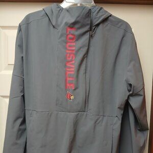 ADIDAS LOUISVILLE CARDINALS 1/2 Zip Pullover Jacket Hood Women’s Medium Gray